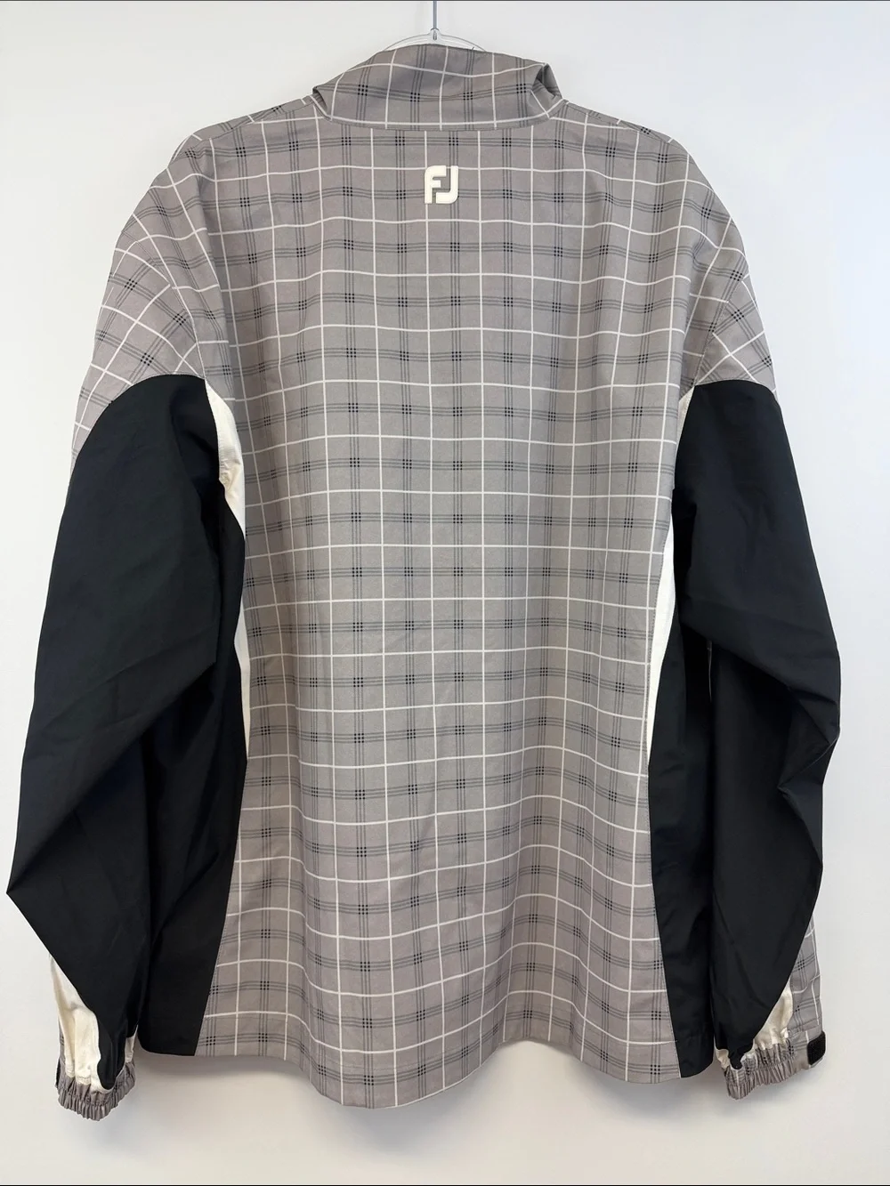 FootJoy HydroLite Gray Plaid Waterproof Golf Rain Jacket PGA Logo XL